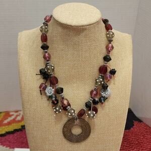 TRESKA funky‎ beaded necklace new